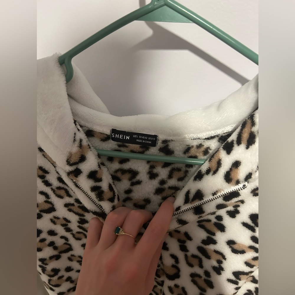 Shein Fluffy quarter zip sweatshirt